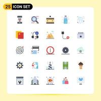 Set of 25 Modern UI Icons Symbols Signs for education dentist entertainment dental food Editable Vector Design Elements