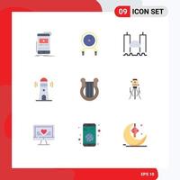 9 Creative Icons Modern Signs and Symbols of lighthouse beach intensity river harbor Editable Vector Design Elements