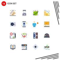 16 Universal Flat Color Signs Symbols of art down apple loss analytics Editable Pack of Creative Vector Design Elements