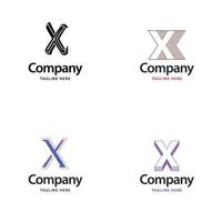 Letter X Big Logo Pack Design Creative Modern logos design for your business vector