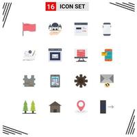 16 Universal Flat Color Signs Symbols of game huawei coding mobile phone Editable Pack of Creative Vector Design Elements