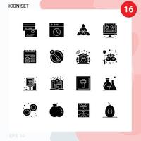 Pack of 16 creative Solid Glyphs of house bank flower ui basic Editable Vector Design Elements