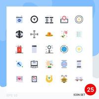 paquete de iconos de vector de stock de 25 signos y símbolos de línea para elementos de diseño de vector editables de mapa de ubicación de pago de boleto de átomo