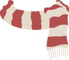 Red and white winter scarf. Christmas decorations vector