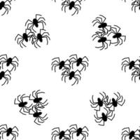 Spider vector seamless pattern on a white background. Insect pattern print on textiles, paper, wrapping paper theme