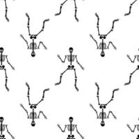 Black skeletons in various poses pattern. Halloween design. Perfect for fall, holidays, fabric, textile. Seamless repeat swatch. vector