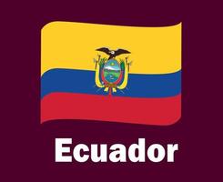 cinta de la bandera de ecuador con diseño de símbolo de nombres ilustración de equipos de fútbol de países de américa latina vector final de fútbol de américa latina