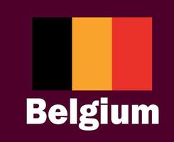 Belgium Flag Emblem With Names Symbol Design Europe football Final Vector European Countries Football Teams Illustration