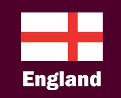 emblema de la bandera de inglaterra con diseño de símbolo de nombres vector de final de fútbol de europa ilustración de equipos de fútbol de países europeos