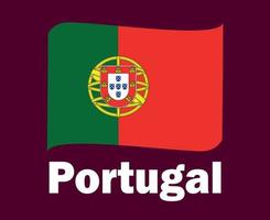 cinta de bandera de portugal con diseño de símbolo de nombres vector final de fútbol de europa ilustración de equipos de fútbol de países europeos