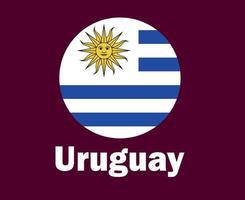bandera de uruguay con diseño de símbolo de nombres ilustración de equipos de fútbol de países de américa latina vector final de fútbol de américa latina