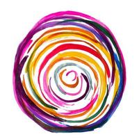 handmade multicolor watercolor abstract circle photo