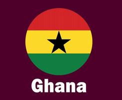 Ghana Flag With Names Symbol Design Africa football Final Vector African Countries Football Teams Illustration