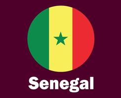 bandera de senegal con nombres símbolo diseño áfrica fútbol final vector países africanos equipos de fútbol ilustración