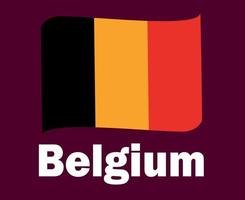 Belgium Flag Ribbon With Names Symbol Design Europe football Final Vector European  Countries Football Teams Illustration