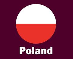 bandera de polonia con nombres símbolo diseño europa fútbol final vector países europeos equipos de fútbol ilustración