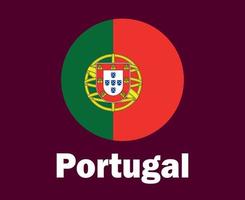 Portugal Flag With Names Symbol Design Europe football Final Vector European Countries Football Teams Illustration