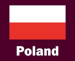 Poland Flag Emblem With Names Symbol Design Europe football Final Vector European Countries Football Teams Illustration