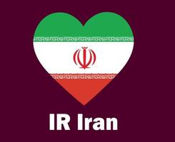 Iran Flag Heart With Names Symbol Design Asia football Final Vector Asian Countries Football Teams Illustration