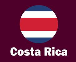 Costa Rica Flag With Names Symbol Design North America football Final Vector North American Countries Football Teams Illustration