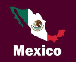 Mexico Map Flag With Names Symbol Design North America football Final Vector North American Countries Football Teams Illustration