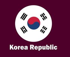 South Korea Flag With Names Symbol Design Asia football Final Vector Asian Countries Football Teams Illustration