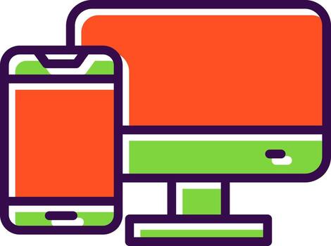 Computer To Mobile Vector Icon Design
