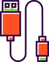 diseño de icono de vector de cable de datos