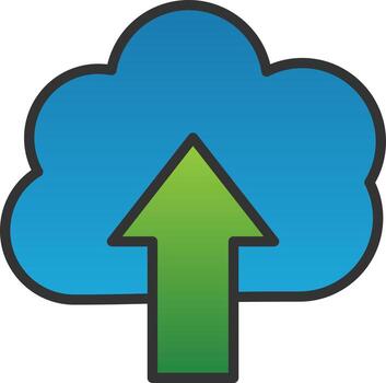 Cloud Uploding Vector Icon Design