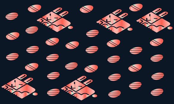 fondo negro del día de pascua con huevos y patrón de conejo. ilustración vectorial con lugar para el texto vector