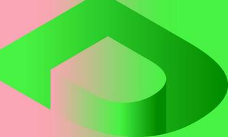 abstract gradient green letter d shapes background vector