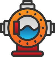 Diving Helmet Vector Icon Design