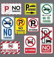 traffic parking ban sign. No Parking icon graphic design isolated on white background. Vector illustration