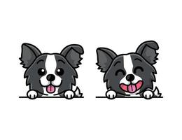 CUTE BORDER COLLIE IN TWO DIFFERENT MOTION vector