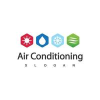 logotipo de aire acondicionado, concepto de logotipo hvac vector