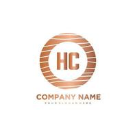 HC Initial Letter circle wood logo template vector