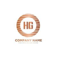 HG Initial Letter circle wood logo template vector