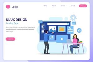 UI UX design concept, Creating an application design, content and text place, Vector illustration