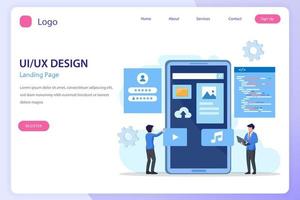 UI UX design concept, Creating an application design, content and text place, Vector illustration