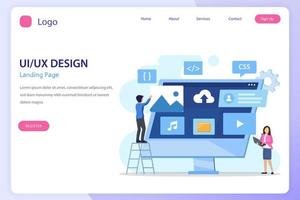 UI UX design concept, Creating an application design, content and text place, Vector illustration