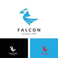 Falcon logo design image, silhouette eagle template illustration vector