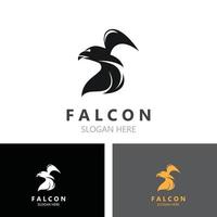 Falcon logo design image, silhouette eagle template illustration vector