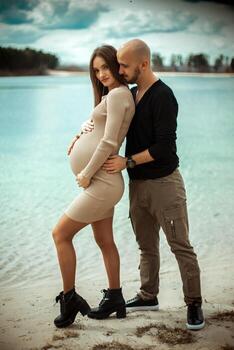 Lovely young future parents photo