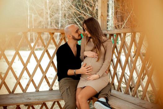 Lovely young future parents photo