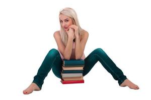 la chica con libros foto