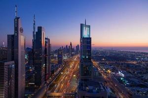 View of Sheik Zayed Road in Dubai photo