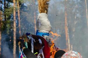 A stuffed ritual on the feast of Shrovetide. Send-off of winter. photo