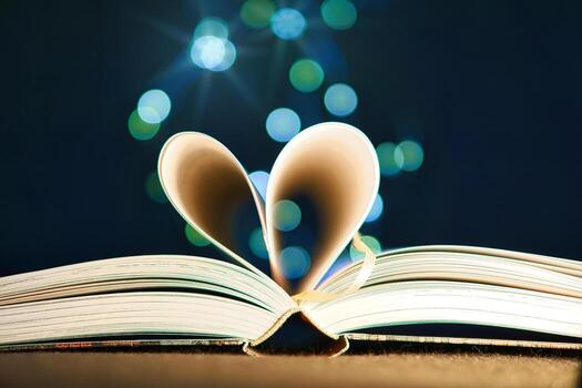 opened buck with sides that are beaten to the heart. String of lights with soft bokeh photo