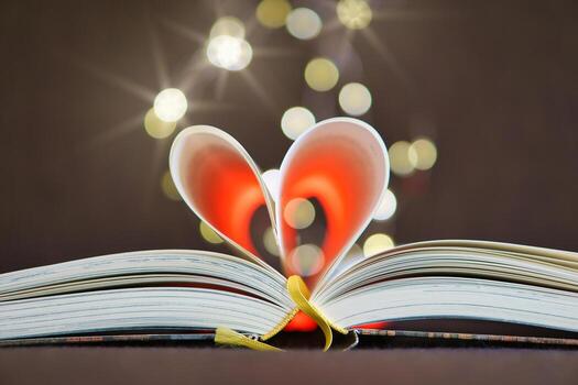 opened buck with sides that are beaten to the heart. String of lights with soft bokeh photo