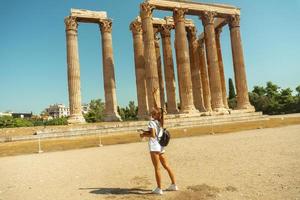 closeup of ancient greek ruins photo